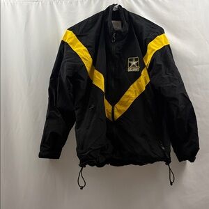 US Army PT Jacket APFU Female Small Short Windbreaker Military Black Yellow